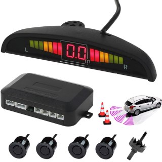 4 czujniki parkowania cofania led lcd przód tył RTO