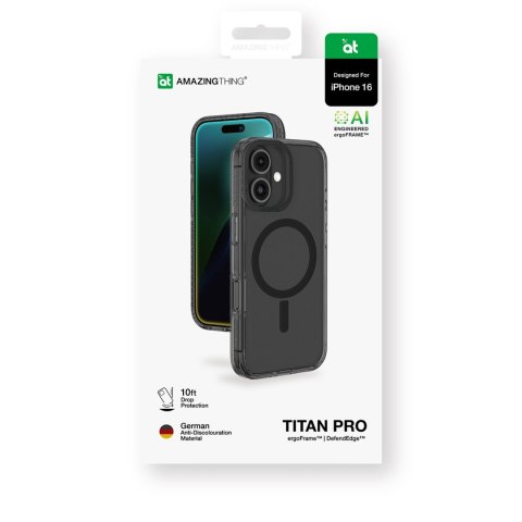 Etui silikonowe z pierścieniem magnetycznym do iPhone 16 Titan Pro Mag Case - czarne