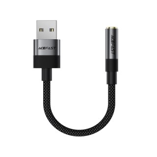 Adapter przejściówka USB-A - mini jack 3.5 mm - czarny