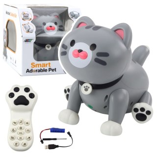 Interaktywny Robot Kotek Zdalnie Sterowany RC Pilot Szary LEAN TOYS