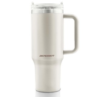 Termos próżniowy kubek z zestawem słomek 1180 ml Berdsen kremowy