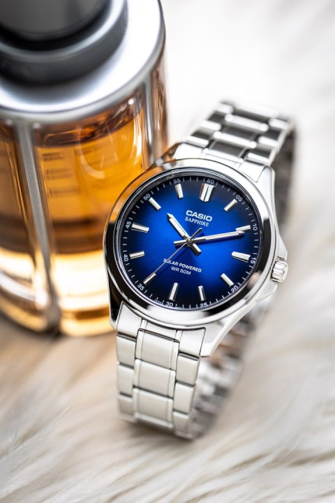 Casio ZEGAREK MĘSKI CASIO MTS-RS100D-2A SZAFIR SOLAR + BOX