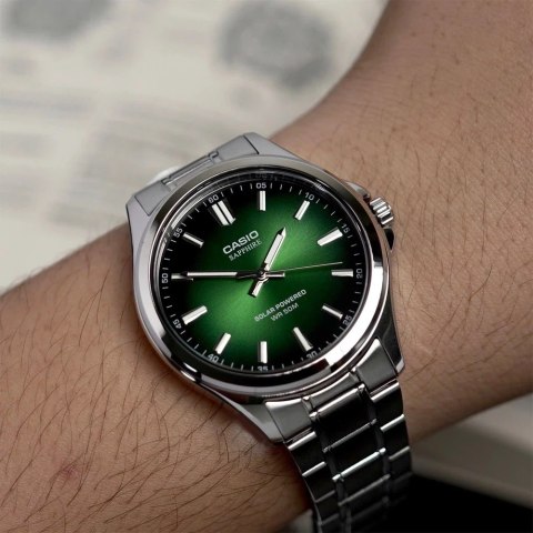 Casio ZEGAREK MĘSKI CASIO MTS-RS100D-3A SZAFIR SOLAR + BOX