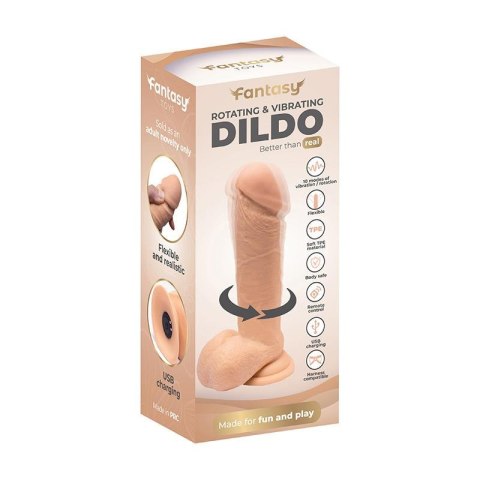Dildo realistyczne rotacyjne wibrujące Fantasy 19 cm USB
