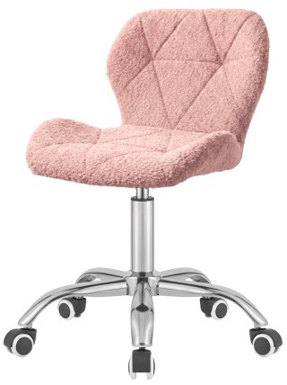 Lugano Krzesło obrotowe VASTO OFFICE BARANEK BOUCLE PINK SILVER