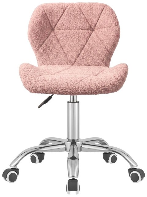 Lugano Krzesło obrotowe VASTO OFFICE BARANEK BOUCLE PINK SILVER