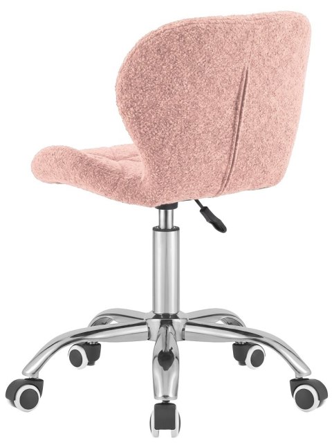Lugano Krzesło obrotowe VASTO OFFICE BARANEK BOUCLE PINK SILVER