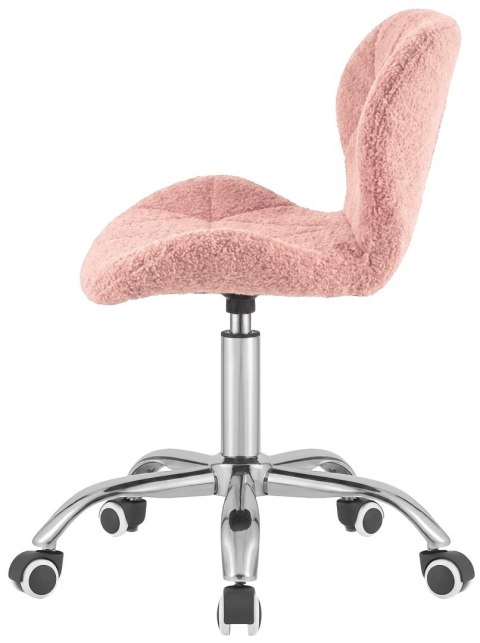 Lugano Krzesło obrotowe VASTO OFFICE BARANEK BOUCLE PINK SILVER