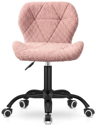 Lugano Krzesło obrotowe VASTO OFFICE BARANEK BOUCLE PINK SMOKE