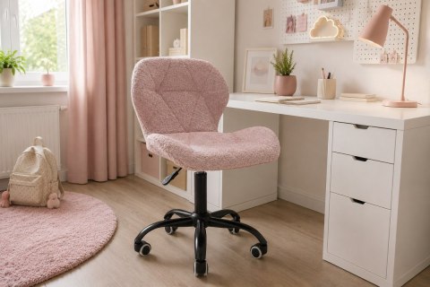 Lugano Krzesło obrotowe VASTO OFFICE BARANEK BOUCLE PINK SMOKE