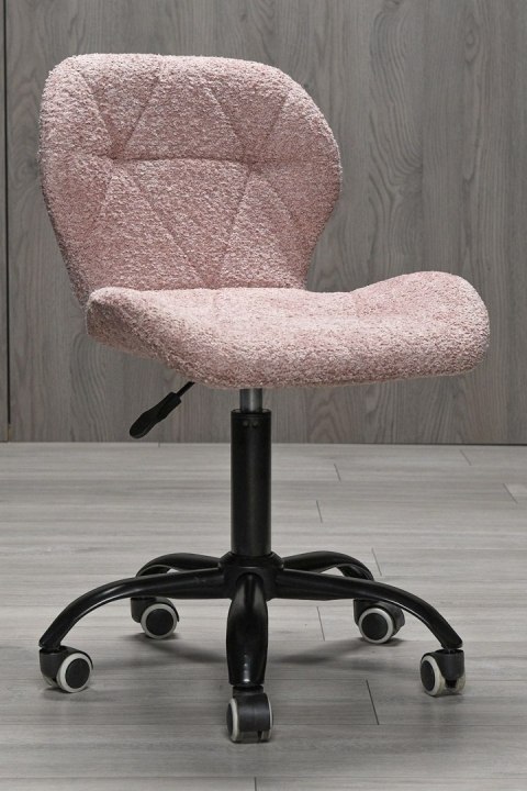 Lugano Krzesło obrotowe VASTO OFFICE BARANEK BOUCLE PINK SMOKE