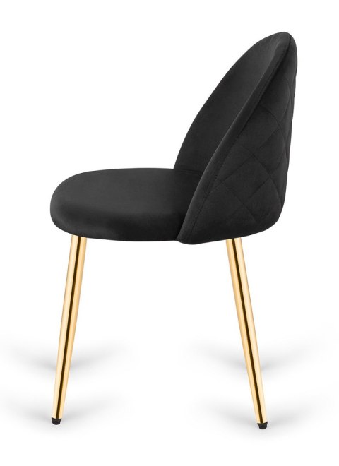 Lugano Krzesło tapicerowane GLORIA BLACK VELVET GOLD