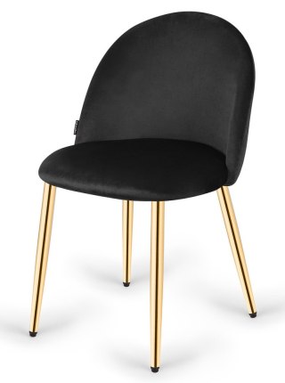 Lugano Krzesło tapicerowane GLORIA BLACK VELVET GOLD