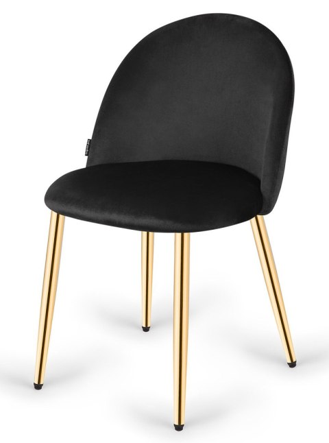 Lugano Krzesło tapicerowane GLORIA BLACK VELVET GOLD