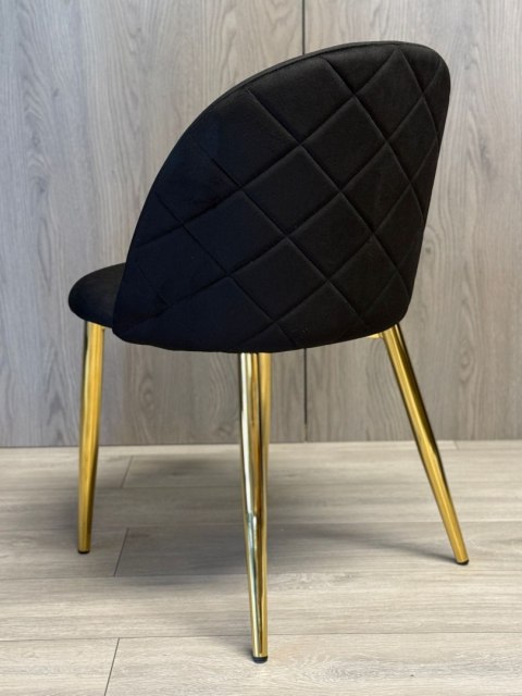 Lugano Krzesło tapicerowane GLORIA BLACK VELVET GOLD