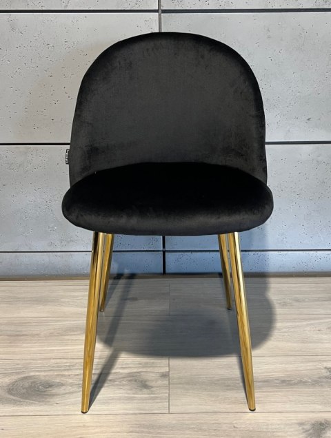 Lugano Krzesło tapicerowane GLORIA BLACK VELVET GOLD