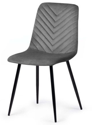 Lugano Krzesło tapicerowane TRIO VELVET DARK GREY