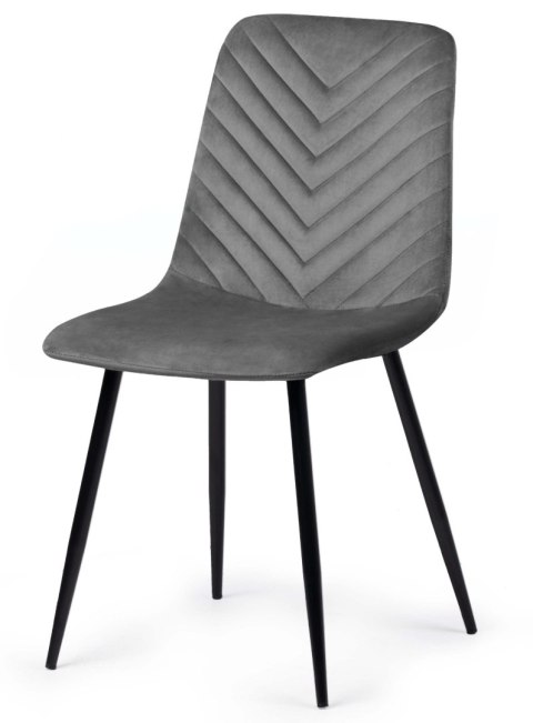 Lugano Krzesło tapicerowane TRIO VELVET DARK GREY