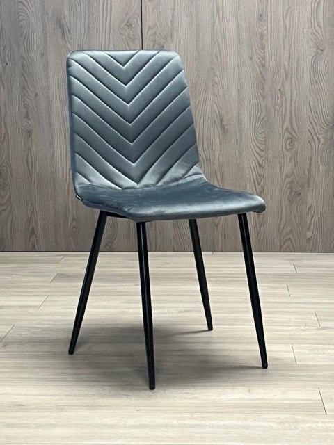 Lugano Krzesło tapicerowane TRIO VELVET DARK GREY