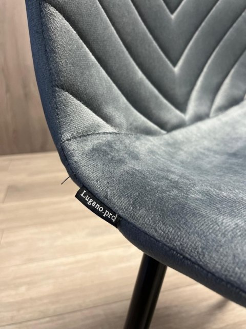 Lugano Krzesło tapicerowane TRIO VELVET DARK GREY