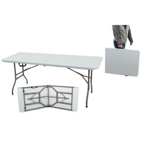 STÓŁ CATERINGOWY BANKIETOWY SKŁADANY W WALIZKĘ 180X70CM MAX.100KG biały