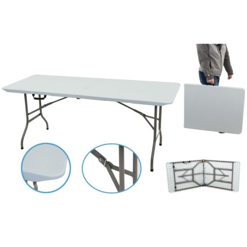 STÓŁ CATERINGOWY BANKIETOWY SKŁADANY W WALIZKĘ 180X70CM MAX.100KG biały