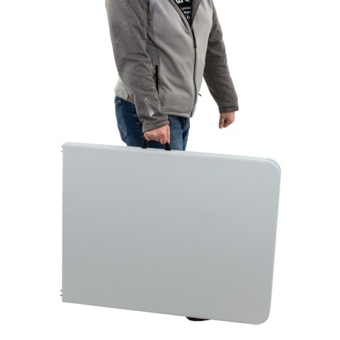 STÓŁ CATERINGOWY BANKIETOWY SKŁADANY W WALIZKĘ 180X70CM MAX.100KG biały