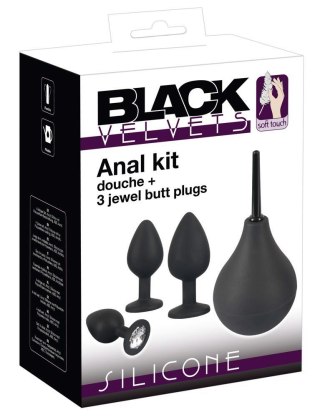 Zestaw analny Black Velvets z prysznicem i trzema korkami