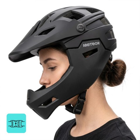 Kask rowerowy full-face Meteor Hydra M 55-58 cm czarny