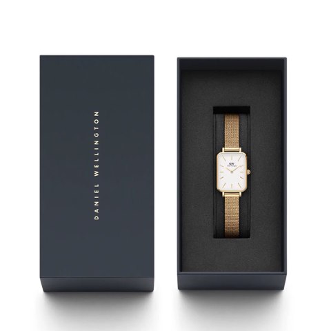 Daniel Wellington ZEGAREK DAMSKI DANIEL WELLINGTON Quadro Pressed Evergold 20mm DW00100556 + BOX (zw520a)