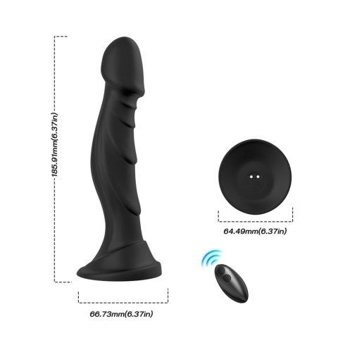 Dildo realistyczne Optimus Black silikonowe z pilotem 18 5 cm