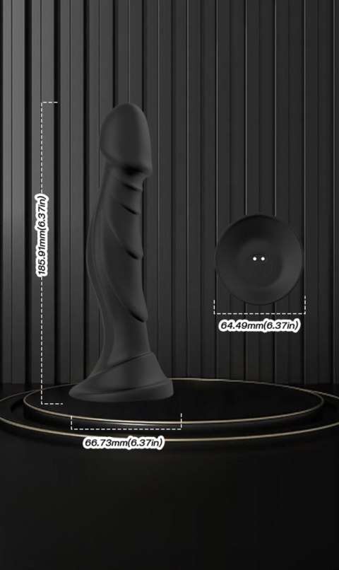 Dildo realistyczne Optimus Black silikonowe z pilotem 18 5 cm