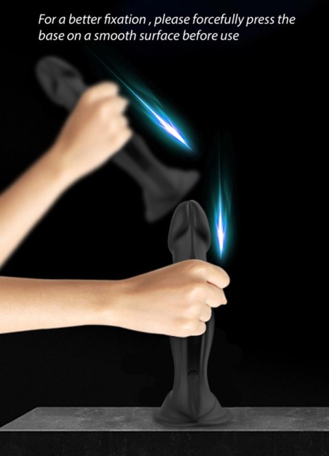 Dildo realistyczne Optimus Black silikonowe z pilotem 18 5 cm