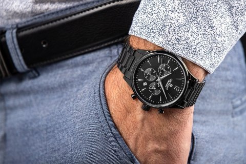 Giewont Zegarek Męski Giewont Chronograph Sapphire Czarny GW6310-B1