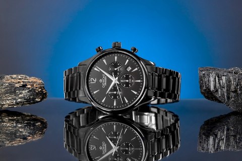 Giewont Zegarek Męski Giewont Chronograph Sapphire Czarny GW6310-B1