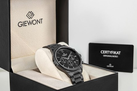 Giewont Zegarek Męski Giewont Chronograph Sapphire Czarny GW6310-B1