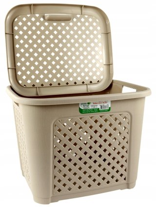 Kosz RATTAN 19L beżowy 28x36x28cm