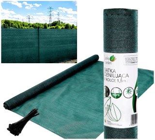 SIATKA CIENIUJĄCA 140G/M2 1.5X10M CIEMNO ZIELONA