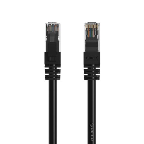 Kabel sieciowy Ethernet CAT6 1000Mbps RJ45 internetowy LAN okrągły 40 m - czarny