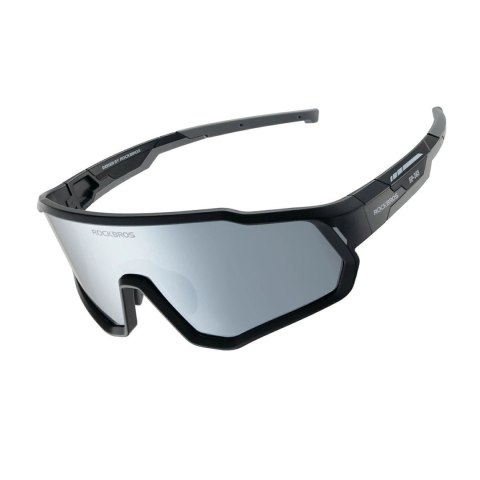Okulary rowerowe polaryzowane lustrzane dla dzieci z ochroną UV400 - czarne