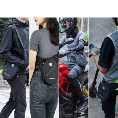 Saszetka torba motocyklowa na udo lub biodro 1 l - czarna