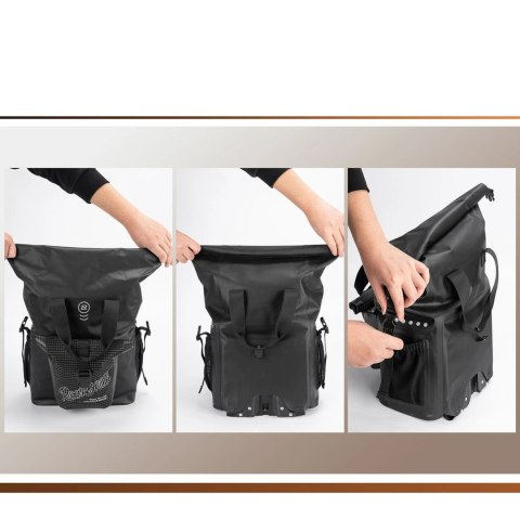 Torba rowerowa na kierownicę do roweru składanego Brompton 18 l - czarna