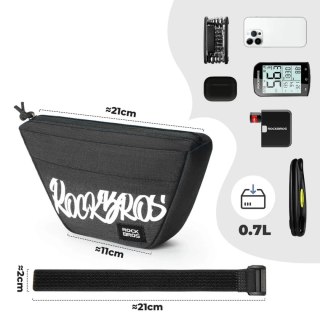 Torba rowerowa na kierownicę trapezoidalna 0.7 l - czarna