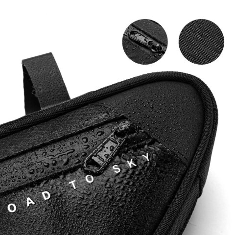 Torba rowerowa pod ramę wodoodporna 2 l - czarna