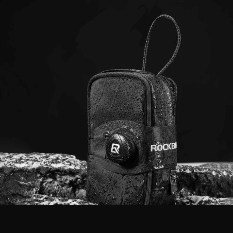 Torba rowerowa podsiodłowa 0.2 l z uchwytem na bidon 0.6 l - czarna