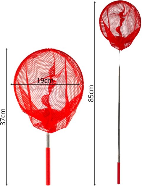 SIATKA NA MOTYLE OWADY SKŁADANA TELESKOPOWA 38,5-86CM CZERWONA