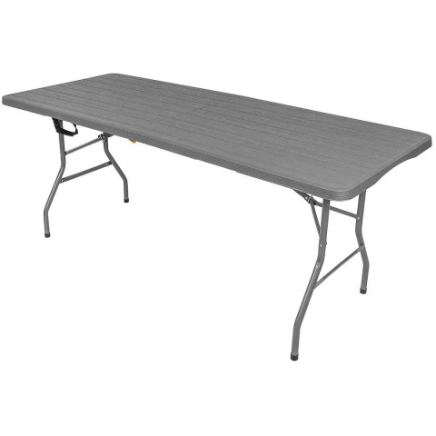 STÓŁ CATERINGOWY SKŁADANY W WALIZKĘ 180x74CM MAX.100KG WOODLAND DESKA CIEMNY SZARY