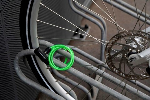 ZAPIĘCIE ROWEROWE DUNLOP SPIRALNE NA KLUCZ 0,6x90CM ZIELONY