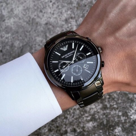 Emporio Armani ZEGAREK MĘSKI EMPORIO ARMANI AR1451 - CERAMICA + BOX
