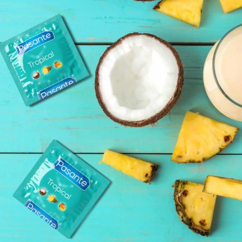 Prezerwatywy Pasante Tropical mango ananas kokos 144 szt